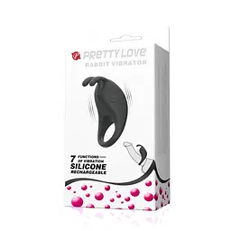 Ерекційне кільце Pretty Love Rabbit Vibrator 7.5 см чорний - мініатюра 9