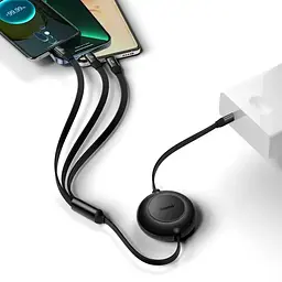 Кабель Baseus Bright Mirror 2 Series 3в1 Micro USB/Lightning/Type-C 100W 1.1m (CAMJ010201) - мініатюра 2