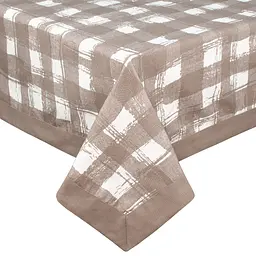 Скатертина Home Line з рамкою Клітинка капучино, 140х180см (158356)