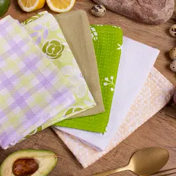 Набір вафельних рушників MirSon №619 Green leaves 90х45 см 6 шт. (2200006740476) - мініатюра 4