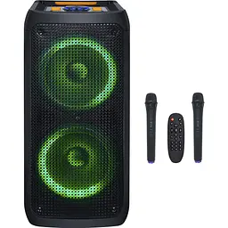 Портативна колонка BiG JB-300 Party BoomBox 150 Вт два радіомікрофони караоке - мініатюра 2