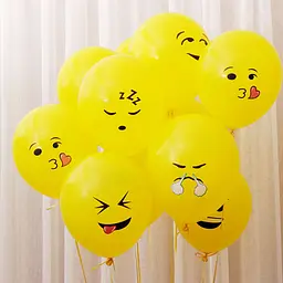 Кульки Смайлики 10 штук жовті - мініатюра 4