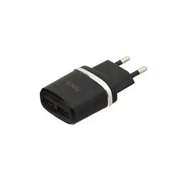Сетевое зарядное устройство HOCO C12 Smart dual USB charger черный - миниатюра 3