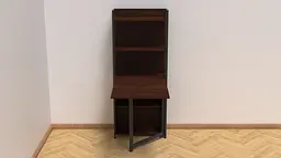 Стіл книжка з етажеркою Практик 2 Ferrum-decor 1555x640x990 Чорний метал ДСП Венге Магія 16 мм (FRD-105393) - мініатюра 2