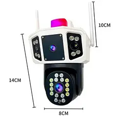 Вулична поворотна камера відеоспостереження 2 об'єктива WiFi 3MP FullHD YC101 IP - мініатюра 8