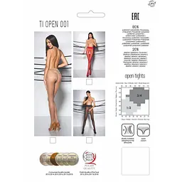 Еротичні колготки Tiopen 001 nero (20 den) - Passion з вирізом та мереживом на поясі 1/2 - мініатюра 3