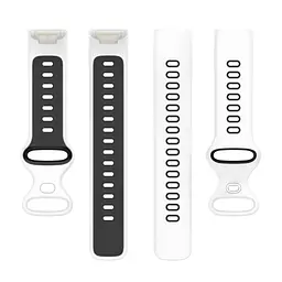 Силіконовий ремінець Primolux Sport для фітнес браслета Fitbit Charge 5/Charge 6 White Black/розмір М - мініатюра 5