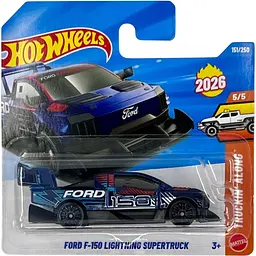 Базова машинка Hot Wheels Truckin Along Ford F-150 Lightning Supertruck синя (5785) JJH52-N521