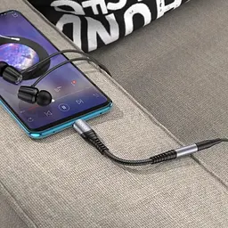 Перехідник Hoco Type-C Digital 3.5 Audio converter DAC LS33 0.12 м чорно сірий - мініатюра 2