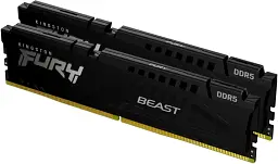 Модуль пам’яті DDR5 32GB (2x16GB) 6000 Kingston Fury Beast Чорний C36-38-38 набір з 2-х модулів (KF560C36BBE2K2-32)
