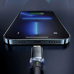 Кабель Baseus Crystal Shine Series USB-A to Lightning 1.2m Black (CAJY000001) [147526] - мініатюра 8
