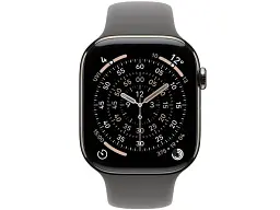 Смарт-годинник Apple Watch Series 11 GPS + Cellular 46mm Natural Tit. Case w. Stone Gray Sport Band - M/L (MFCX4) - мініатюра 2