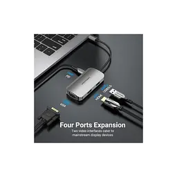 Концентратор Vention USB3.1 Type-C --> HDMI/VGA/USB 3.0/PD 100W Hub 4-in-1 (TOAHB) - мініатюра 4