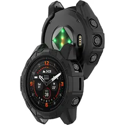 Чохол-бампер DK для Garmin Fenix ​​7X Силікон Outlines (016387) (black) - мініатюра 2