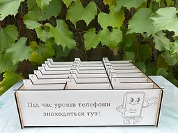 Органайзер для телефонів на 21 комірки для зберігання телефонів під час уроку 25*31*10см - мініатюра 3