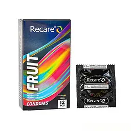 Презервативы Holographic Recare Fruit Flavour Condoms 12 шт, ароматы: мята, банан, клубника