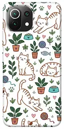 TPU чохол Demsky Cats pattern для Xiaomi Mi 11 Lite
