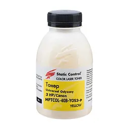 Тонер HP/Canon MPTCOL OS3 40г yellow (фасовка) Static Control (MPTCOL-40B-YOS3-P)