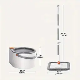 Набір швабра та відро з віджимом Joybos Spin Mop S01 square mop - мініатюра 5