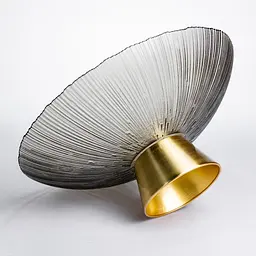 Фруктовниця скляна "Gold & Grey" 34 см на золотій ніжці Yiwu HP-34-119 - мініатюра 4