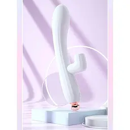Вібратор-кролик вакуумний LILO Emily з підсвіткою USB 10 режимів Білий - мініатюра 3