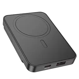 Магнітний павер банк із бездротовим зарядним Hoco DB41 River magnetic Wireless charging 10000mAh чорний - мініатюра 2