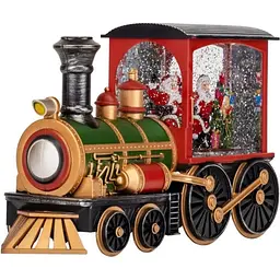 Нічник новорічний Xmas WDL-2110 Вінтажний Паровоз нічник з ефектом снігового вихору від батарейок
