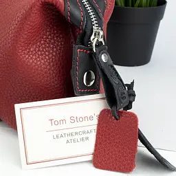Косметичка жіноча велика шкіряна Tom Stone 064 R-B червоно-чорна - мініатюра 6
