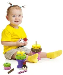 Пірамідка Морозиво Viga Toys 51322 Помаранчевий дерев'яна іграшка - мініатюра 6