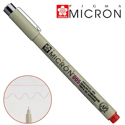 Лінер Sakura PIGMA MICRON (0.05), 0,2 мм червоний