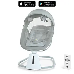 Заколисуючий центр-шезлонг з пультом APP USB таймер москітна сітка сірий (8016)