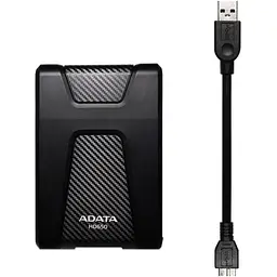 Зовнішній жорсткий диск ADATA DashDrive Durable HD650 2TB Black (AHD650-2TU31-CBK) [118132] - мініатюра 3