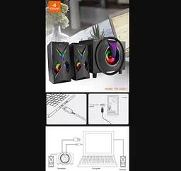 Компьютерные колонки 2.1 Kisonli TM1000U, Bluetooth, AUX, 5W+2x3W - мініатюра 7