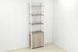 Етажерка 4/60 Ferrum-decor Серії Конект із тумбою 179x60x28 Білий ДСП Сонома Трюфель (FRD-104495) - мініатюра 2