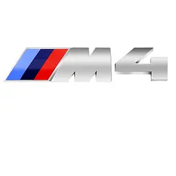 Емблема напис M4 для BMW срібляста 73×27 мм (M) +38×27 мм (цифра) пластик (на скотчі)