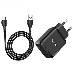 Зарядний пристрій 220В 2 USB з кабелем Hoco N7 Speedy - мініатюра 6