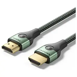 Кабель мультимедійний HDMI M to HDMI M 1.5m 8K ultra thin cotton braided green Vention (ALOGG)