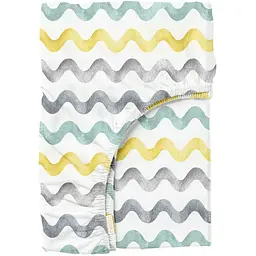Простирадло Cosas на резинці 90х200х25 waves, жовтий (WaveGreyYellowMint_90x200x25)