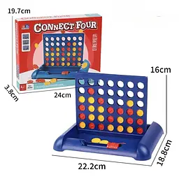Настільна гра 4 в ряд Connect Four дитяча логічна гра для двох стратегічна гра хрестики нулики вертикальна - мініатюра 2