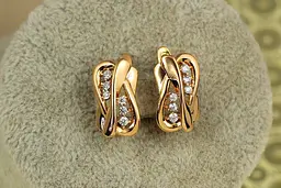 Сережки Xuping Jewelry ф'ючер 2 см золотисті - мініатюра 2