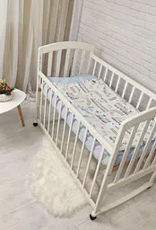 Бавовняна дитяча постільна змінна білизна «Транспорт» 120х60 см ElLiz Блакитний з принтом - мініатюра 2