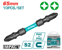 Викрутні насадки TOTAL TACIM16PH233, PH2+PH2, 65мм,10шт. (7090274) - мініатюра 2