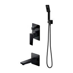Змішувач для ванни прихованого монтажу Omnires Parma black mat SYSPMW01BL Чорний матовий