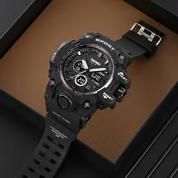 Чоловічий наручний годинник 2197BK Black Skmei acs0030158 - мініатюра 5