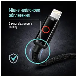 Дата кабель USB-C to Lightning 1.0m PD30W black ColorWay (CW-CBPDCL103-BK) - мініатюра 8