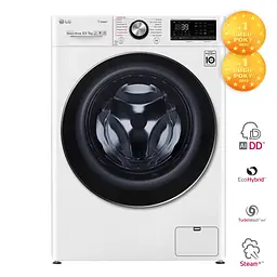 Прально-сушильна машина LG F2V9GC9W, 8,5кг (5кг), 1200, A, Пар, глибина 47см, Дисплей, Інвертор, Білий (F2V9GC9W) - мініатюра 2