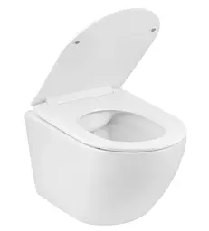 Унітаз підвісний безобідковий Kroner Harz WHI523632 RIMLESS з сидінням (KH523632WHIR) (CV032969) - мініатюра 3