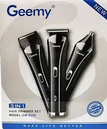 Універсальний аккумуляторний триммер бритва 3 в 1 Geemy GM-6226 машинка для стрижки - мініатюра 2