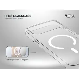 Чохол iLera GlassCase + Camera Button with MagSafe для Apple iPhone 17 Pro Max Frosted (iLGlCFrCb17PrMx) [150422] - мініатюра 6