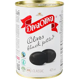 Маслини чорні без кісточки відбірні Diva Oliva Platinum 425 мл (390 г) - мініатюра 2
